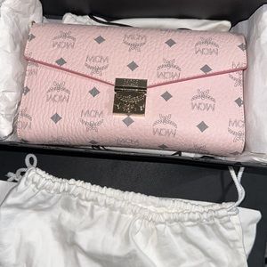 pink MCM shoulder bag